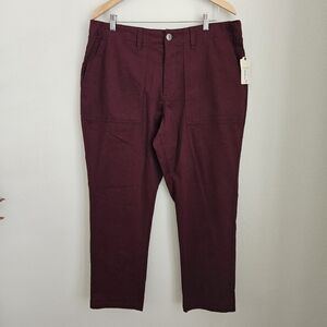 St John's Bay Utility Stretch Ankle Pants Autumn Burgundy Size 16W NWT